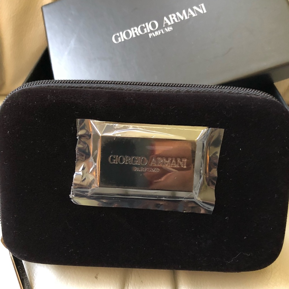 Giorgio Armani zippered velvet evening bag